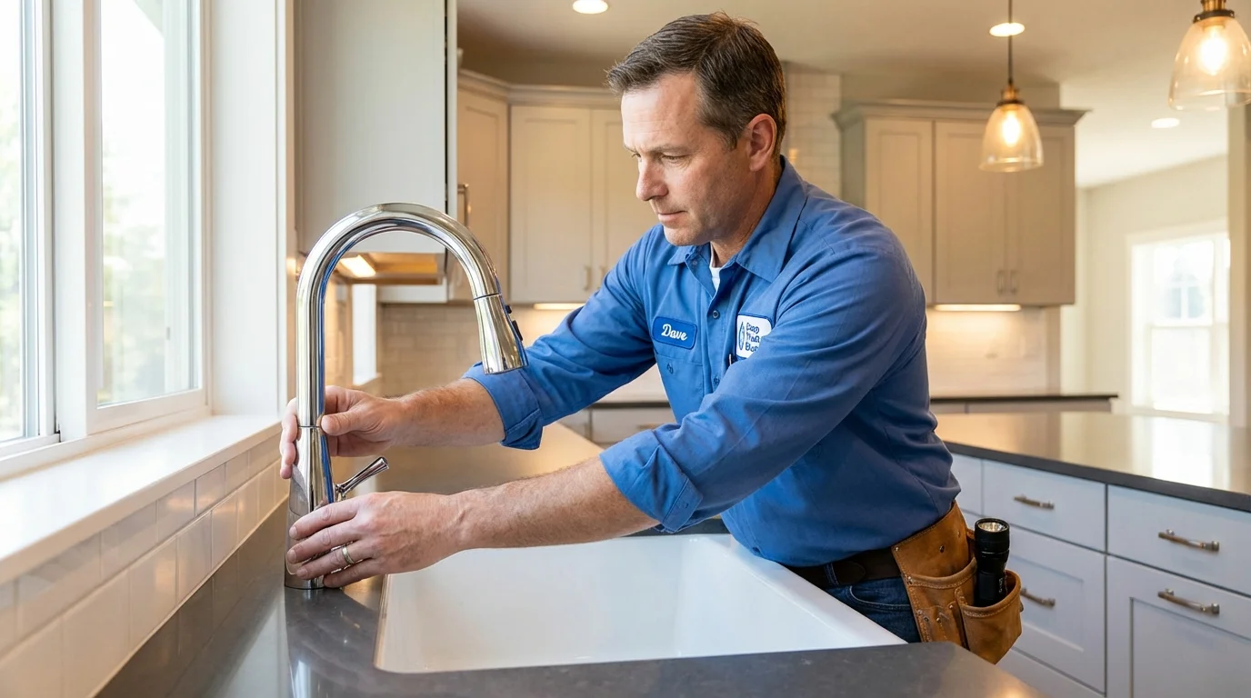 Kitchen faucet installation by Johns Plumbing LLC in Park River